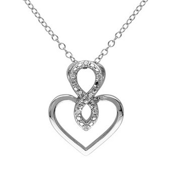 Stella Grace Diamond Accent Sterling Silver Infinity Heart Pendant Necklace