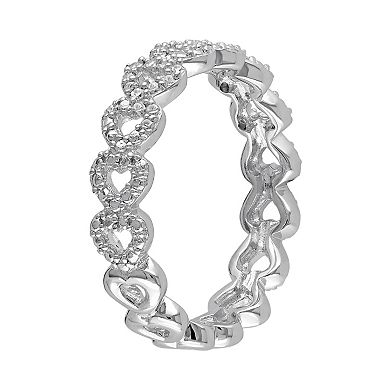 Stella Grace Diamond Accent Sterling Silver Heart Ring