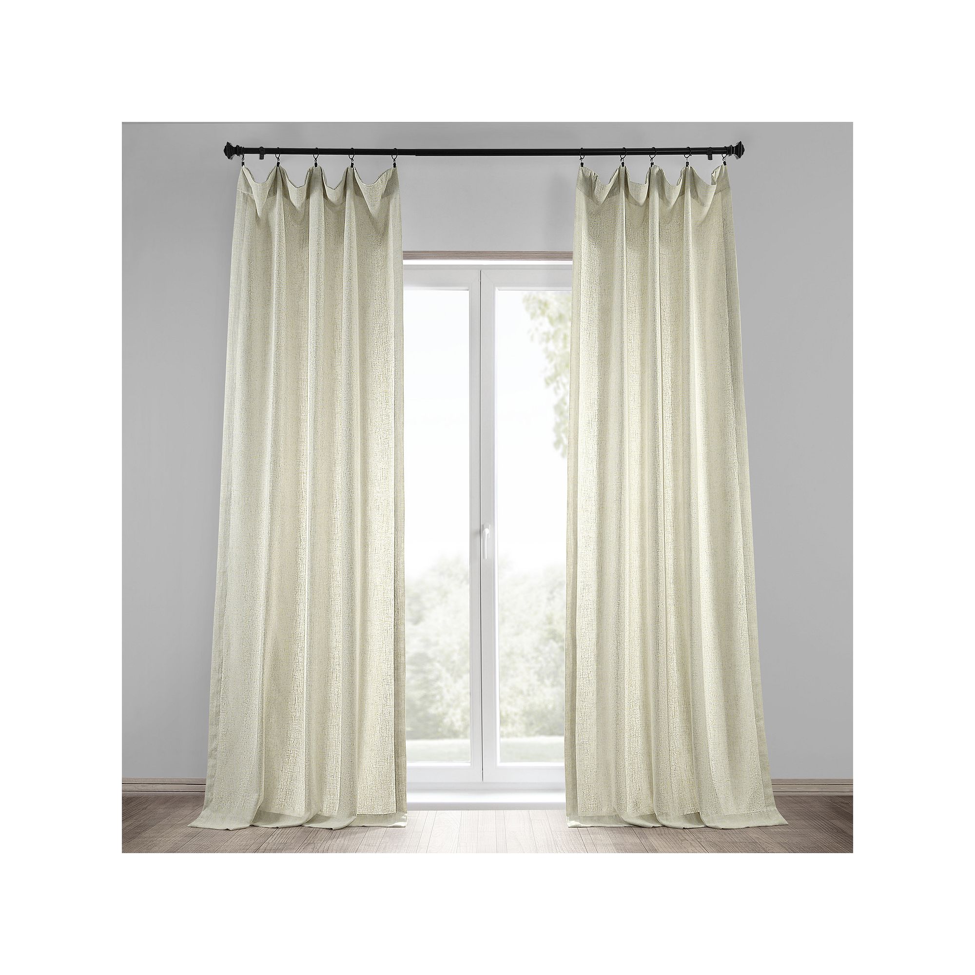 EFF 1-Panel Heavyweight Solid Window Curtain, Brown
