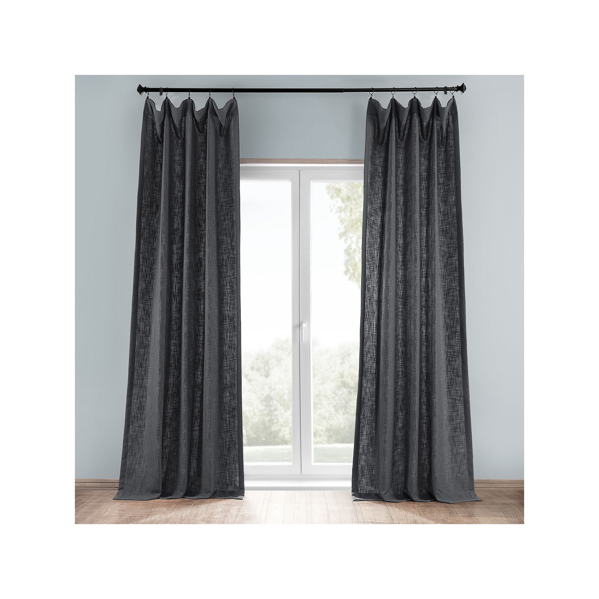 EFF 1-Panel Heavyweight Solid Window Curtain, Grey