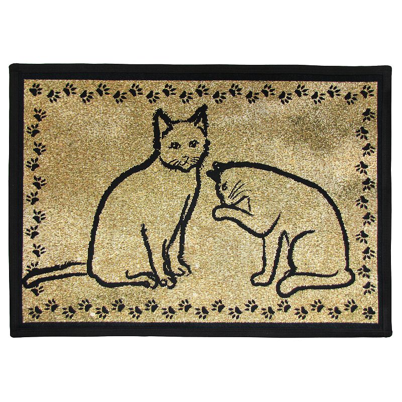 UPC 081675418598 product image for Park B. Smith Kitty Pals Tapestry Pet Rug, Yellow, 13X19 | upcitemdb.com