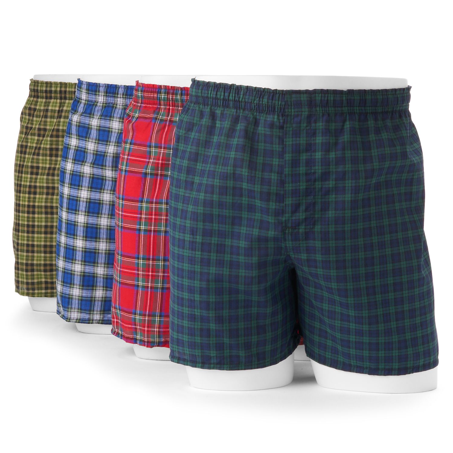 hanes men's tartan plaid boxer shorts 5pk