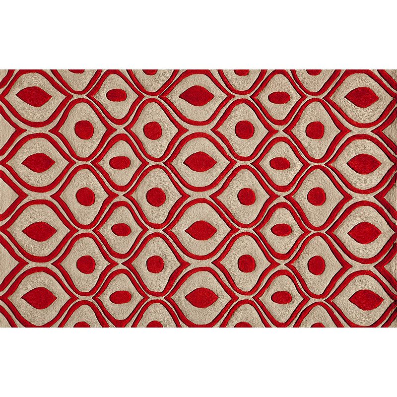 Momeni Bliss Swirl Rug, Red, 5X7.5 Ft