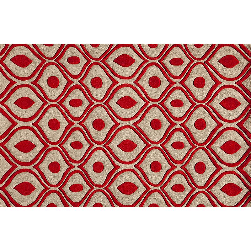 Momeni Bliss Swirl Rug, Red, 5X7.5 Ft