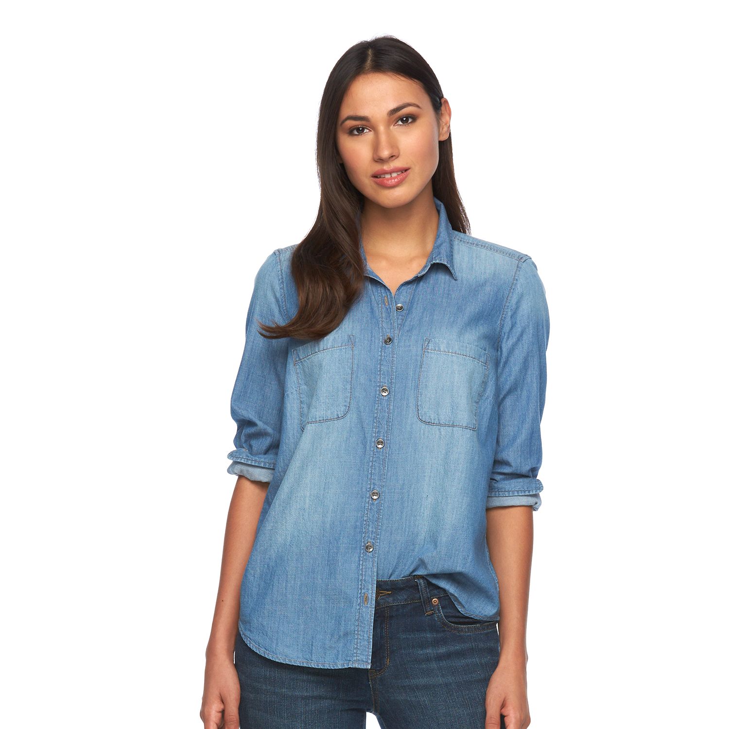 kohls denim shirts