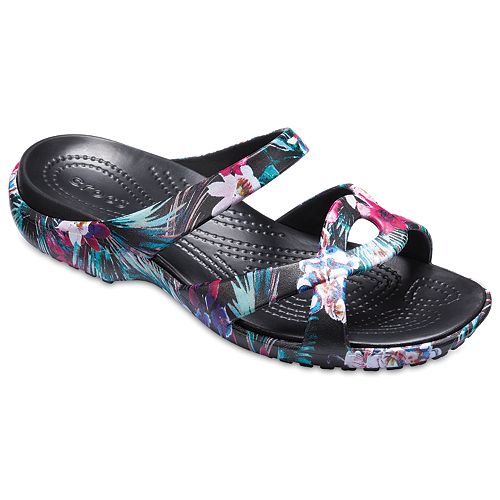 crocs floral slides