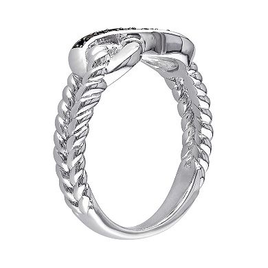 Stella Grace Black Diamond Accent Sterling Silver Infinity Ring