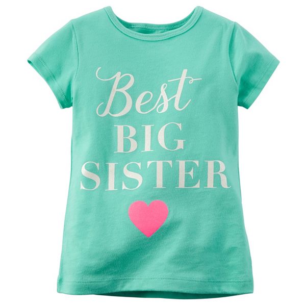 NWT Carter's 4T 5T Best Sister Ever T-shirt Long Sleeve Purple Top New 