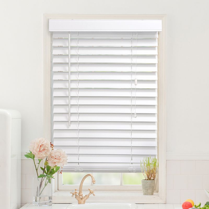UPC 793478081076 product image for Custom Cut To Order Faux Wood Blinds - 64'' Length, White | upcitemdb.com