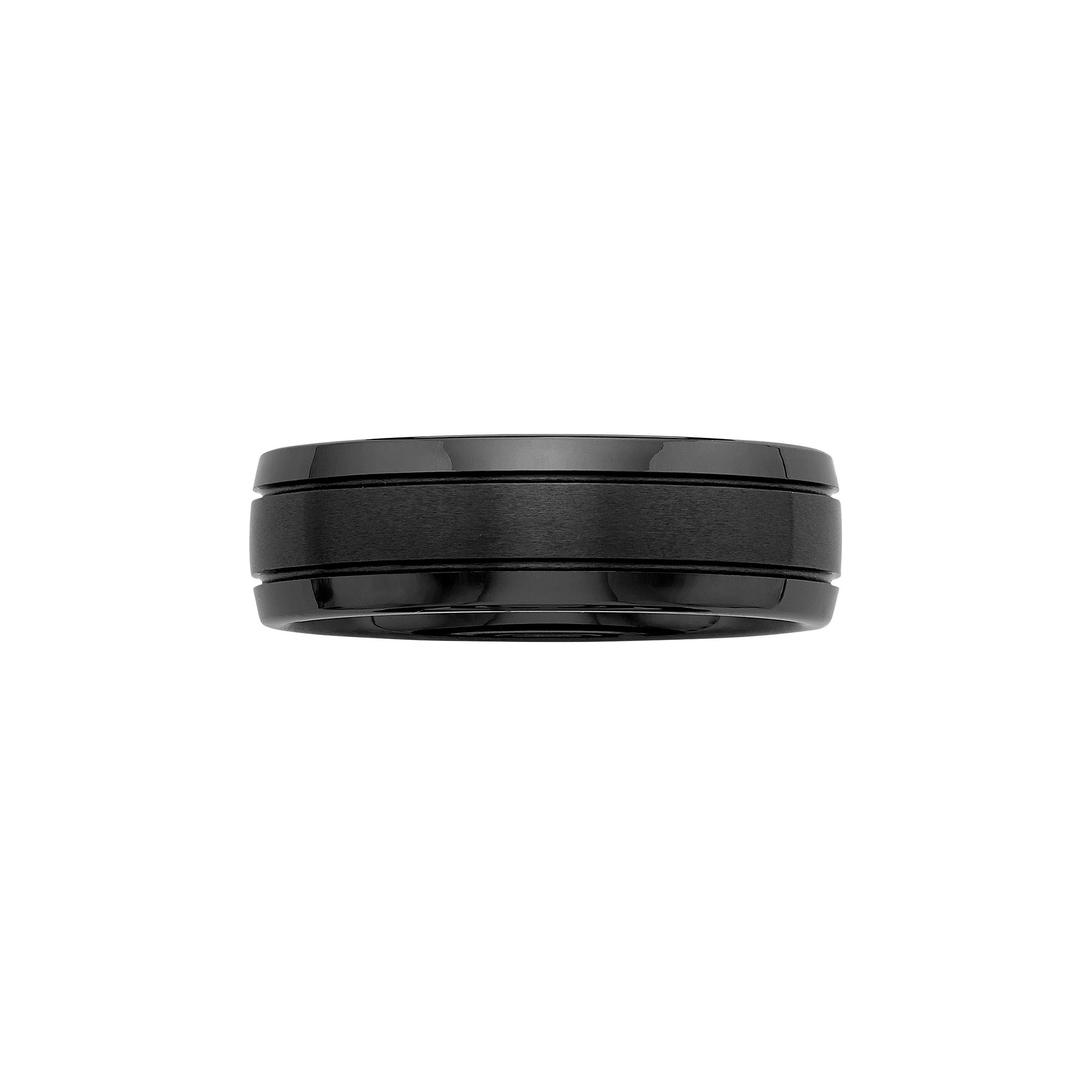 Boston Bay Diamonds Mens Black Ceramic Multirow Wedding Band, Size: 8.50