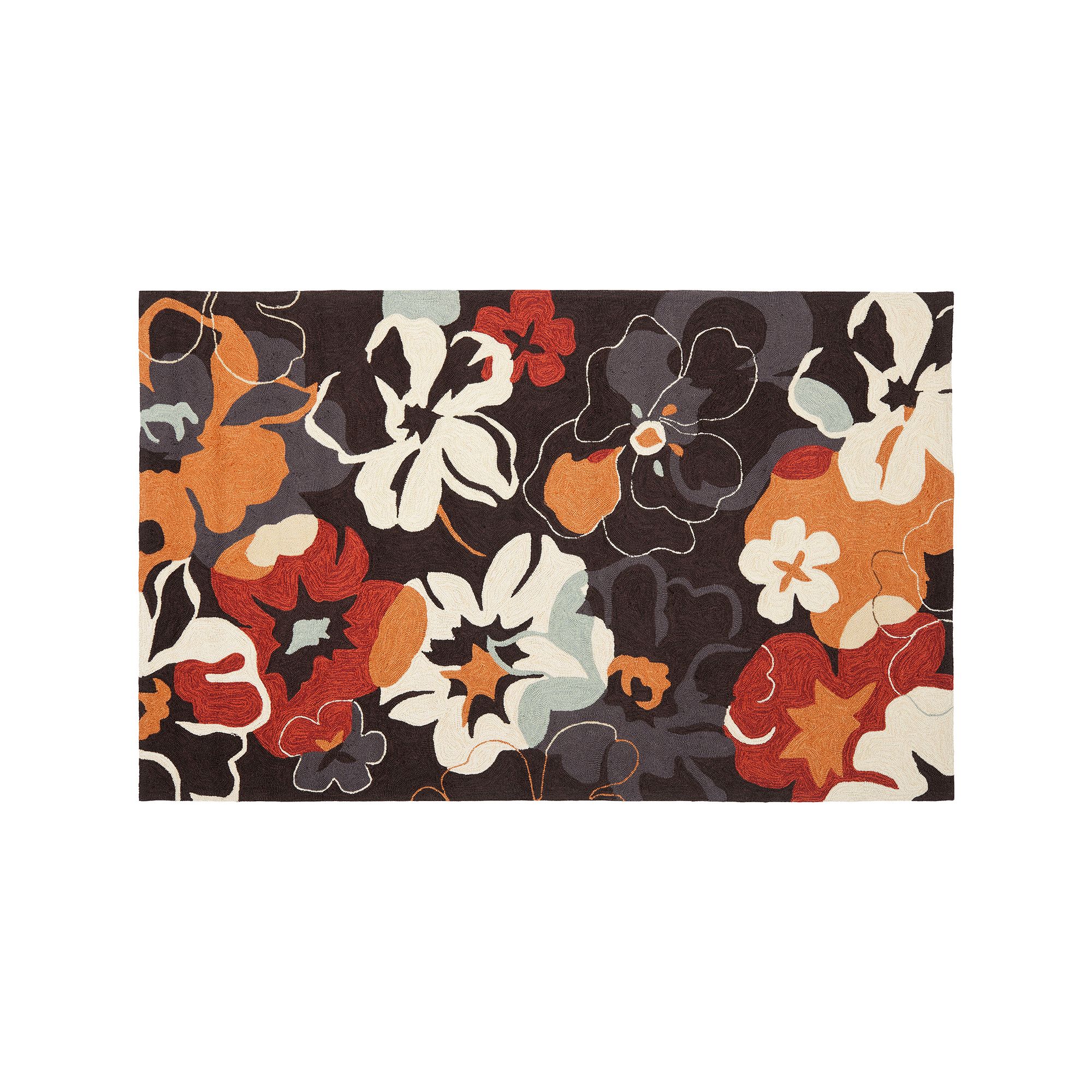 Safavieh Four Seasons Floral Indoor Outdoor Rug, Black Orange