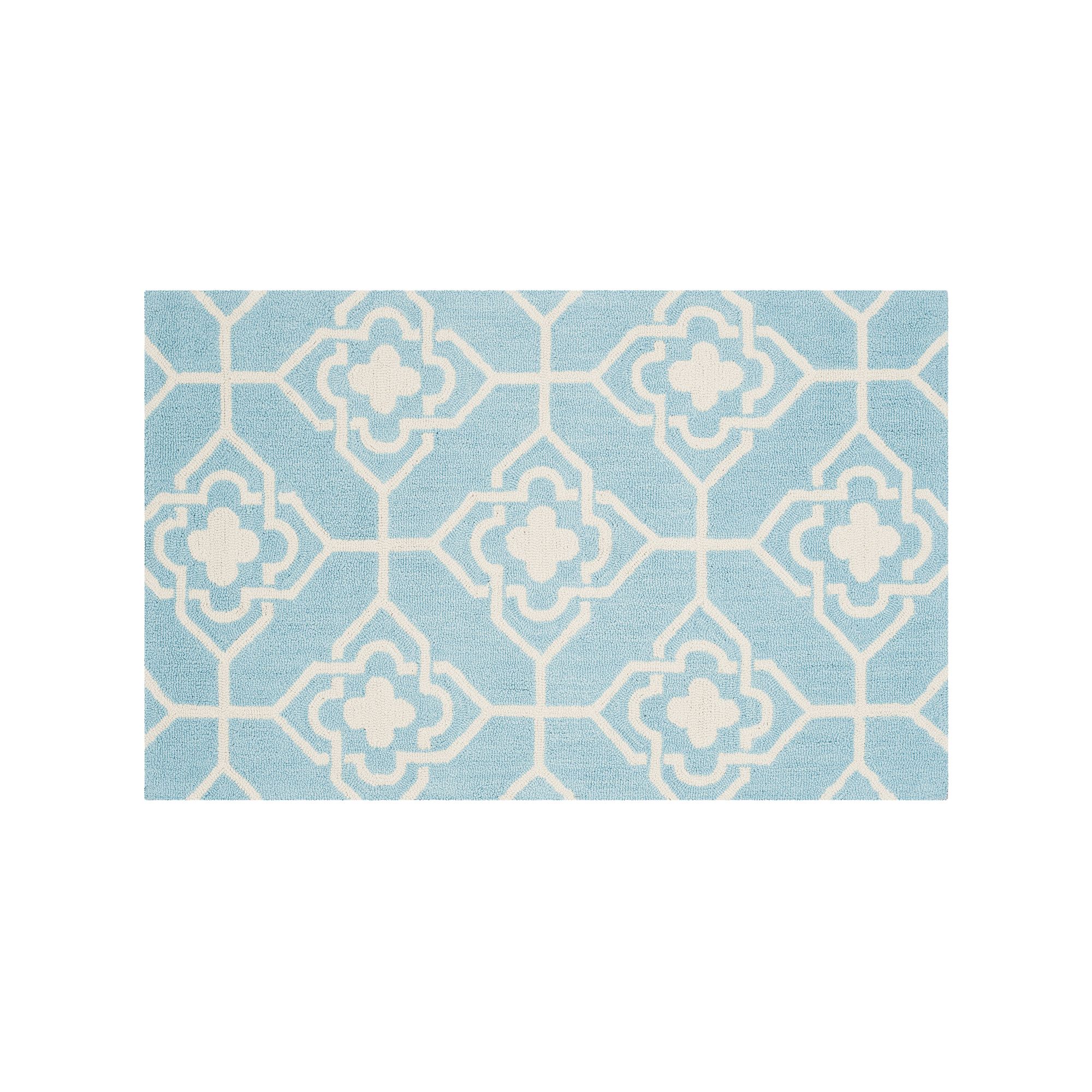 Safavieh Four Seasons Geo Indoor Outdoor Rug, Light Blue Ivory