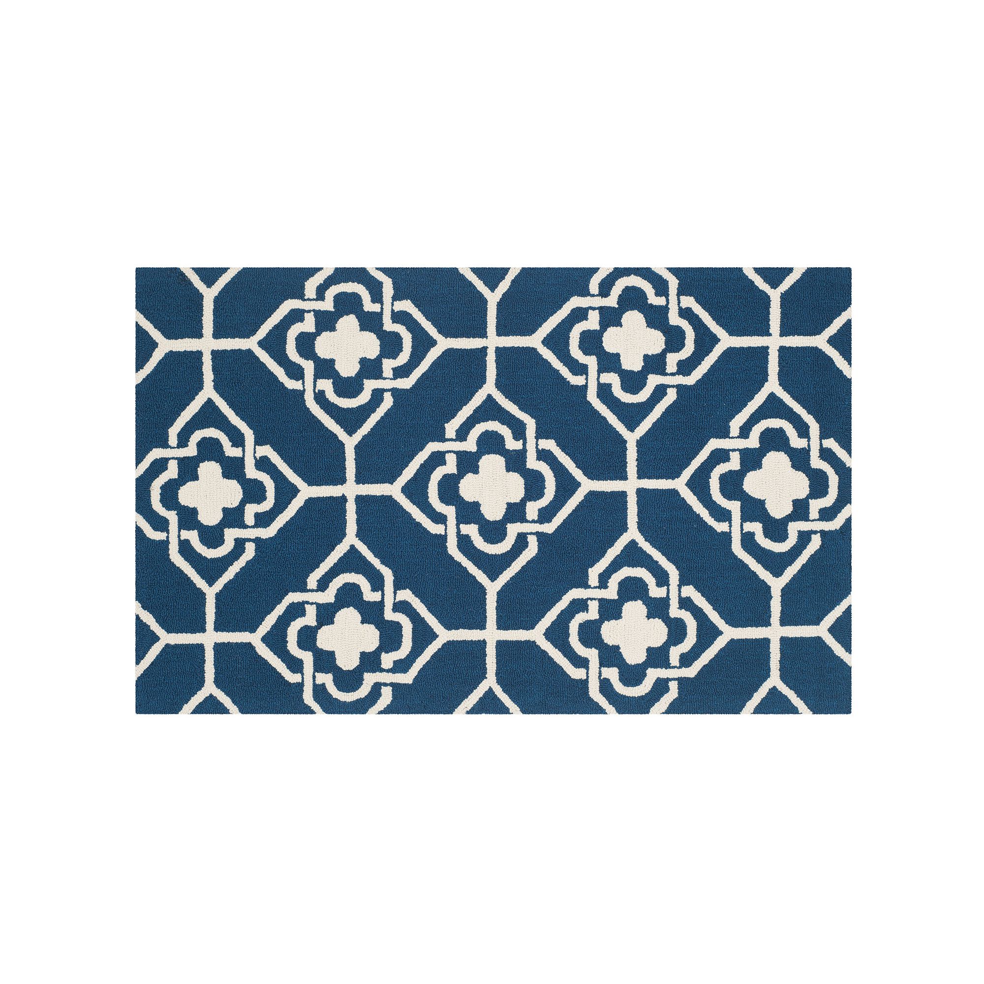 Safavieh Four Seasons Geo Indoor Outdoor Rug, Navy Ivory