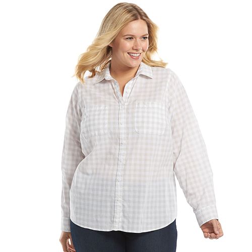 Plus Size SONOMA Goods for Life® Essential Woven Shirt
