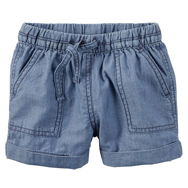 Toddler Girl Carter's Chambray Rolled Cuff Shorts