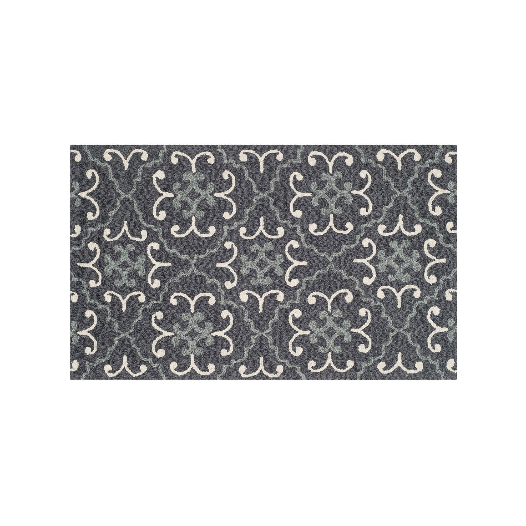 Safavieh Four Seasons Moroccan Medallion Indoor Outdoor Rug, Dark Gray Ivor