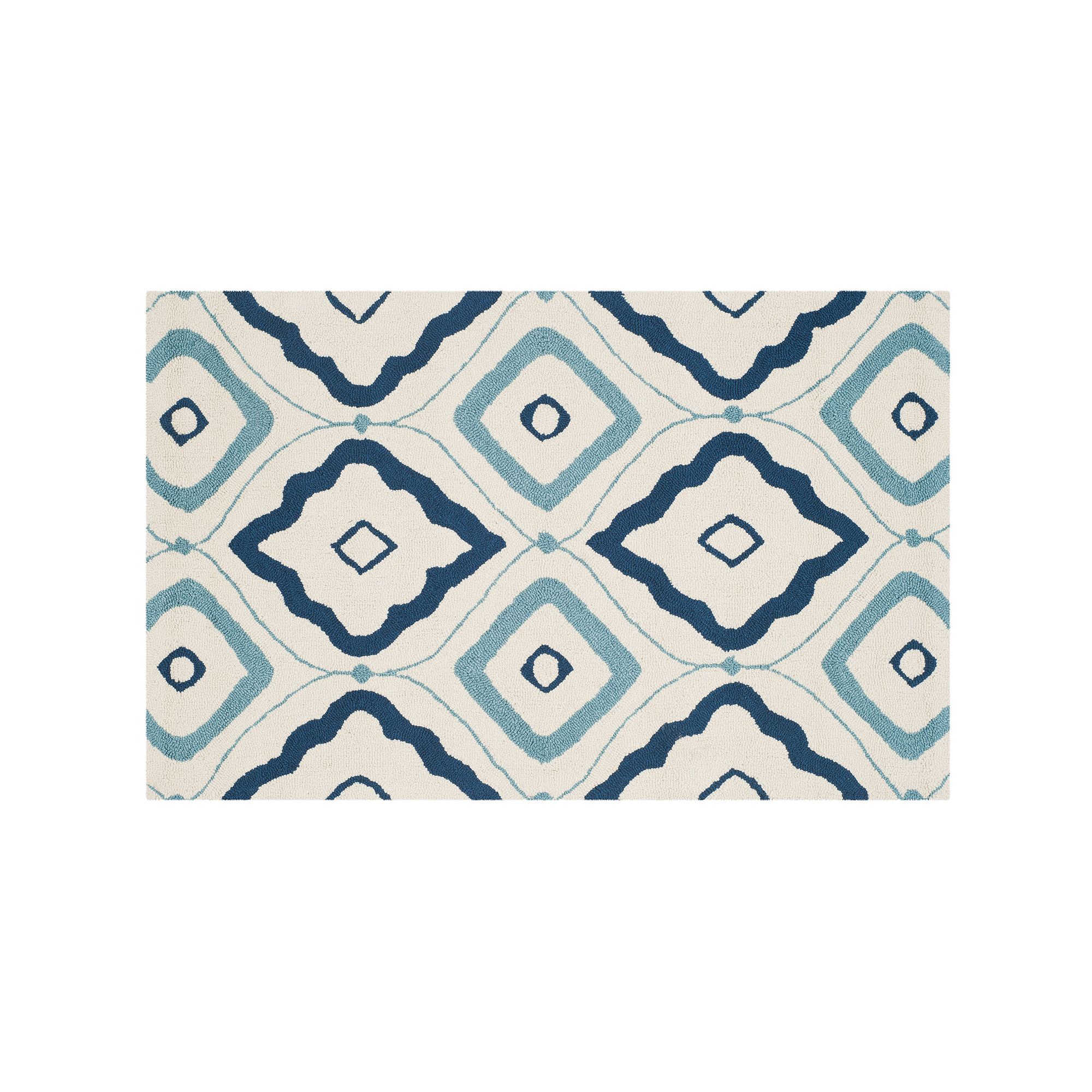 Safavieh Four Seasons Trenton Geometric Indoor Outdoor Rug, Ivory Navy