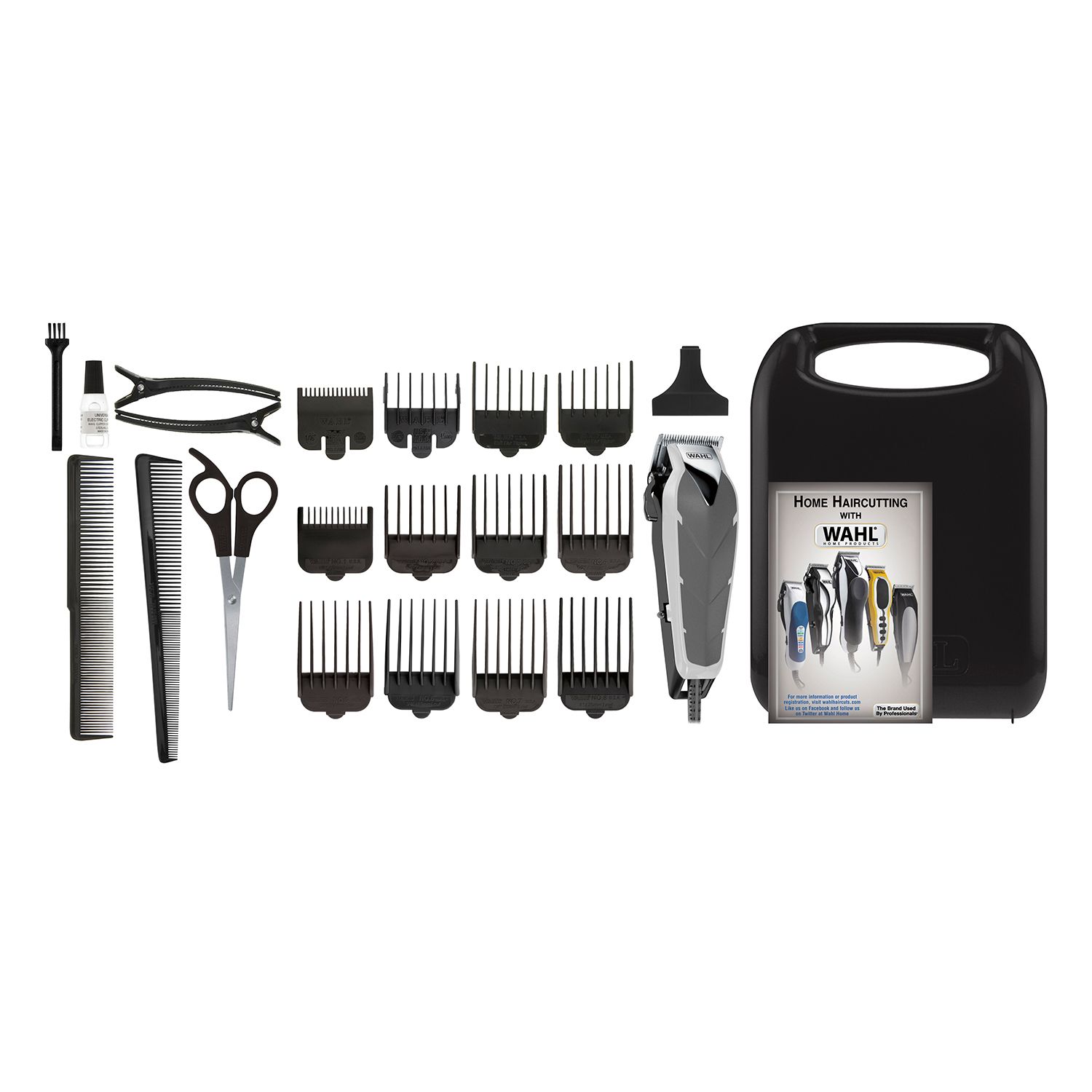 wahl chrome pro men's haircut kit with adjustable taper lever and hard storage case