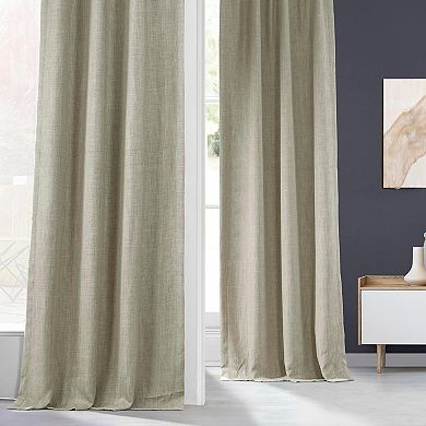 EFF 1-Panel Solid Faux-Linen Window Curtain