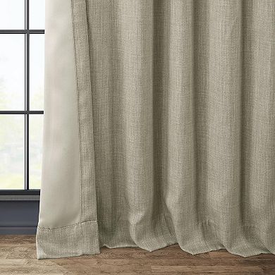 EFF 1-Panel Solid Faux-Linen Window Curtain