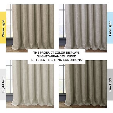 EFF 1-Panel Solid Faux-Linen Window Curtain