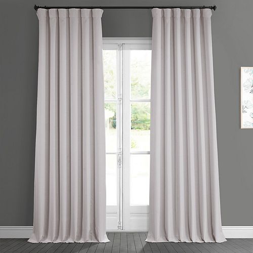 EFF 1Panel Solid FauxLinen Window Curtain