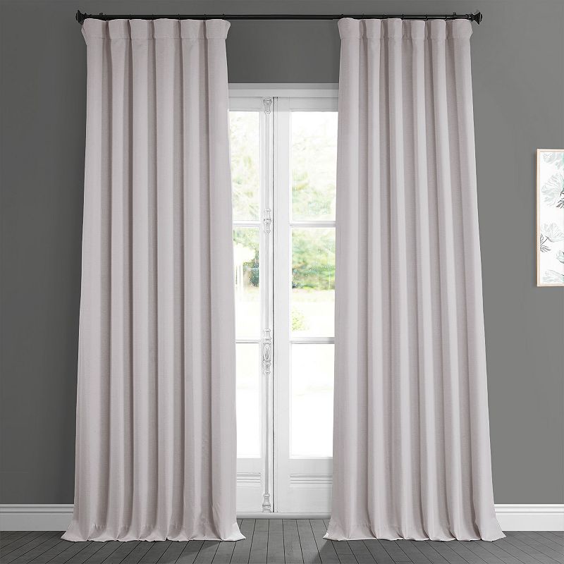 Birch Faux Linen Room Darkening Curtain (1 Panel)  Birch  50W X 84L