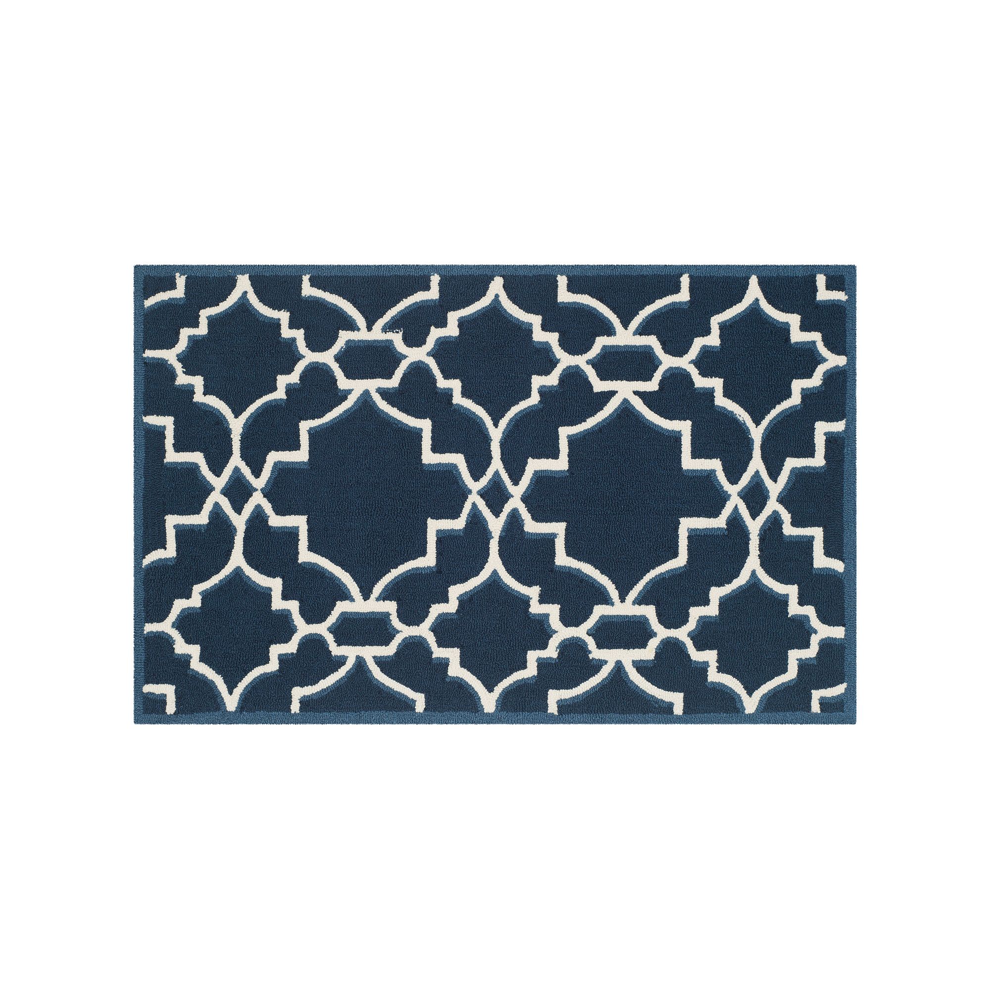 Safavieh Four Seasons Sarasota Trellis Indoor Outdoor Rug, Navy Ivory