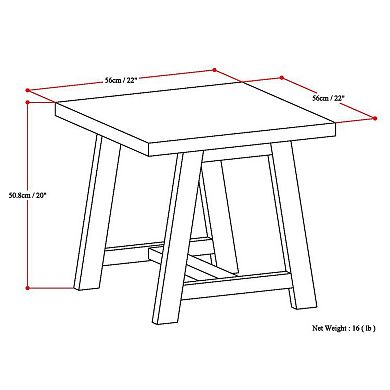 Simpli Home Sawhorse End Table