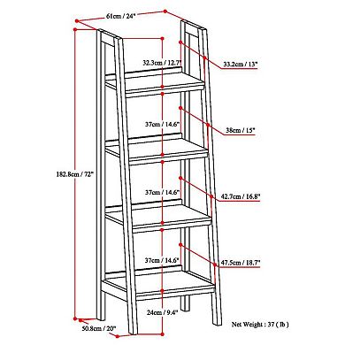 Simpli Home Sawhorse Ladder Bookshelf