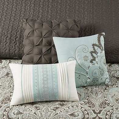 Madison Park Lavinia 6-Piece Quilt Set with Shams and Decorative Pillows
