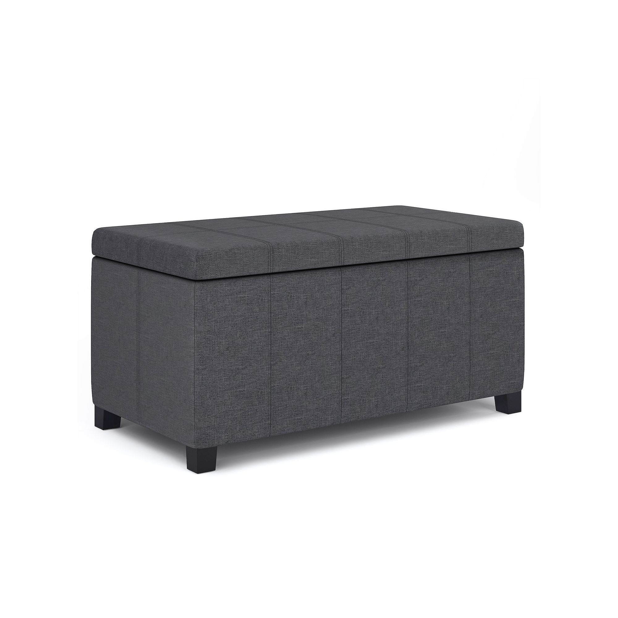 Simpli Home Dover Storage Ottoman, Grey Gray