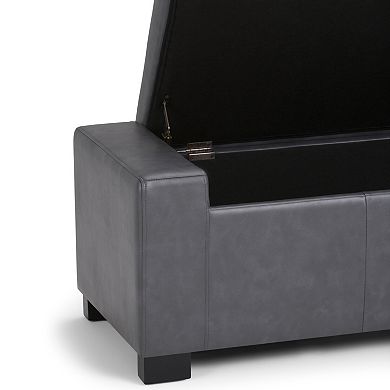 Simpli Home Laredo Rectangular Storage Ottoman Bench