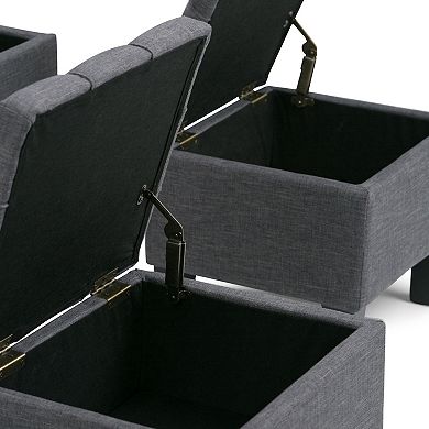 Simply Home Dover Storage Ottoman Bench 3-piece Set