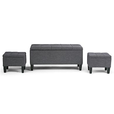 Simply Home Dover Storage Ottoman Bench 3-piece Set