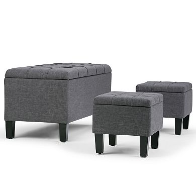 Simply Home Dover Storage Ottoman Bench 3-piece Set