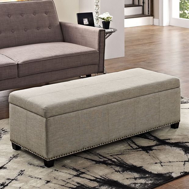 Rectangular storage ottoman deals bench