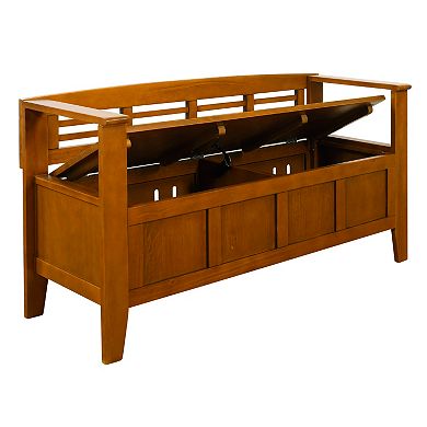 Simpli Home Adams Entryway Storage Bench