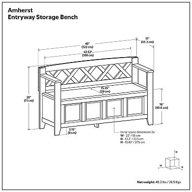 Simpli Home Amherst Entryway Storage Bench