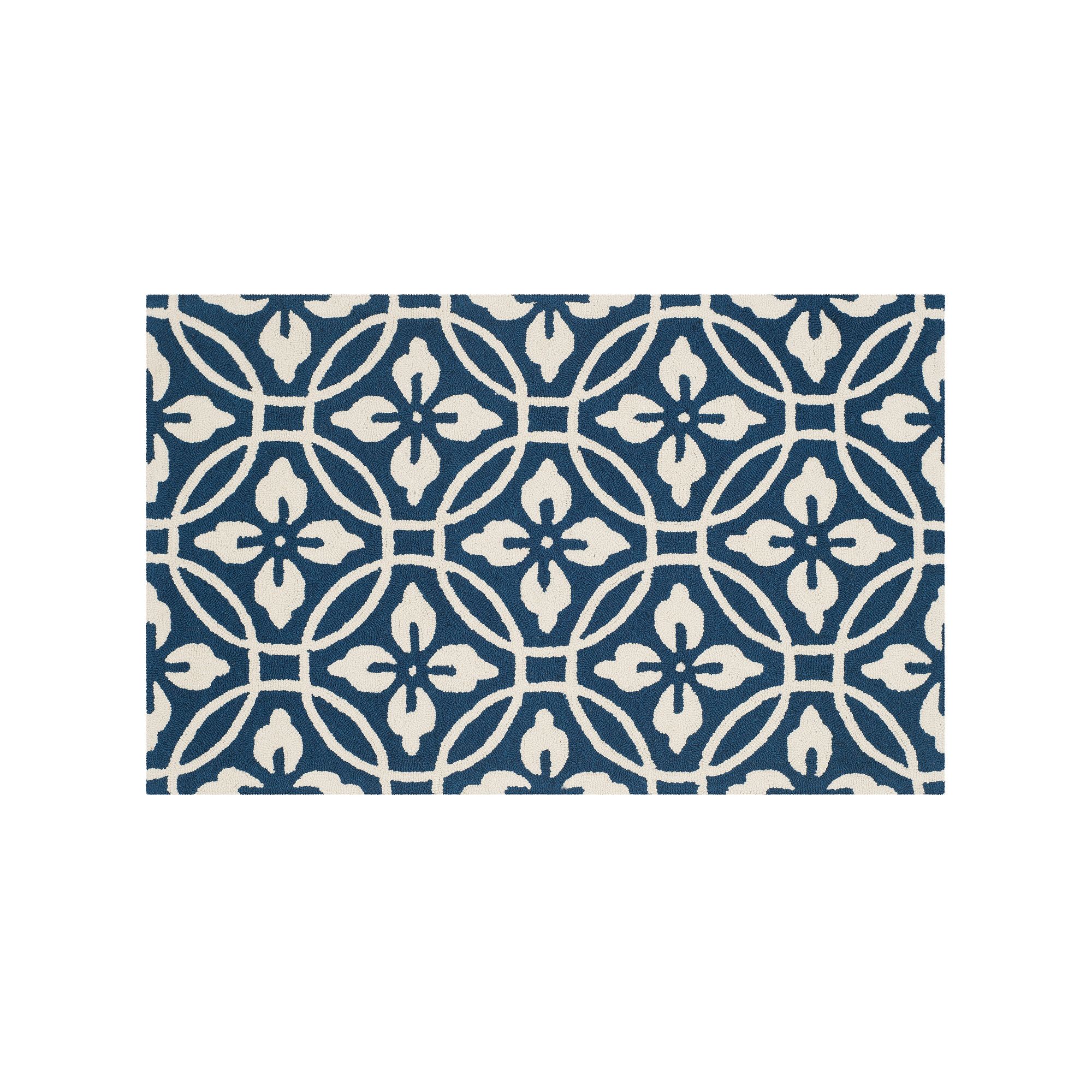 Safavieh Four Seasons Circles Geometric Indoor Outdoor Rug, Navy Ivory
