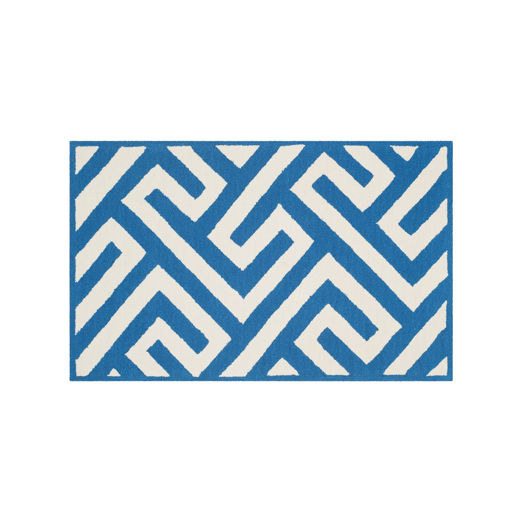 Safavieh Four Seasons Madeira Geometric Indoor Outdoor Rug, Ivory Blue