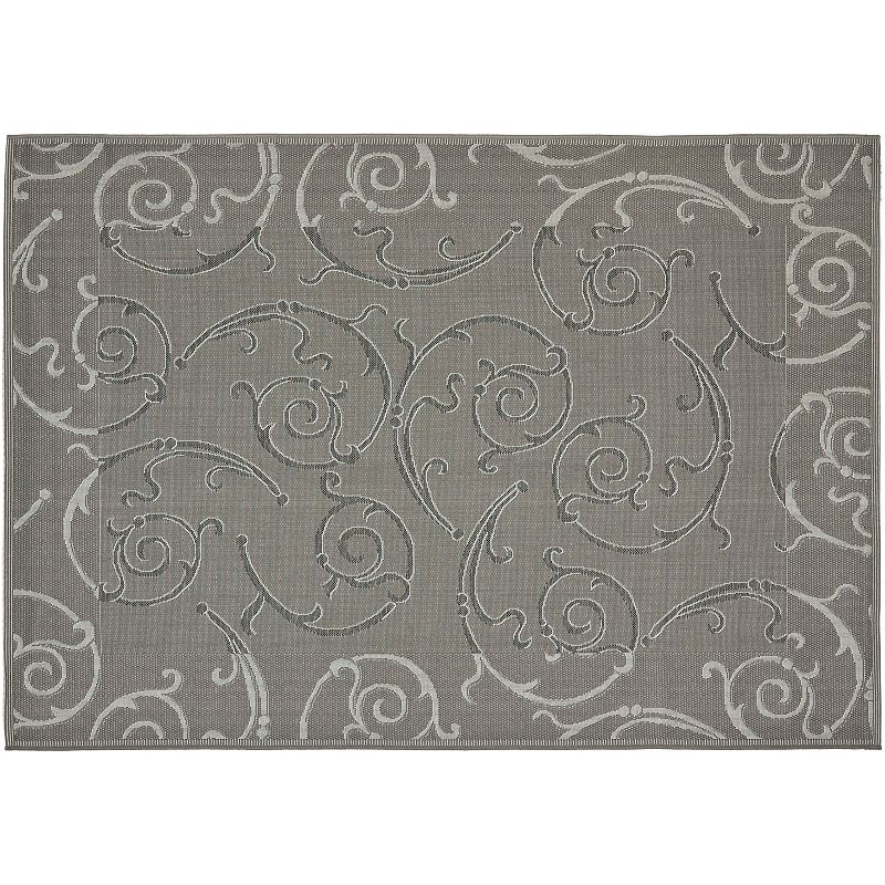 Safavieh Courtyard Scroll Indoor Outdoor Rug, Grey, 8X11 Ft