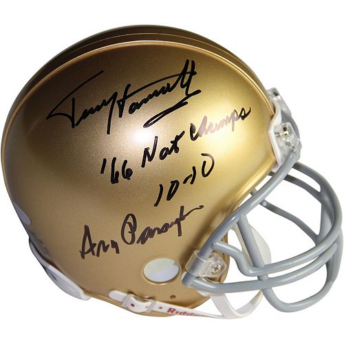 Steiner Sports Notre Dame Fighting Irish Terry Henratty & Ara Parseghian Autographed Mini Helmet