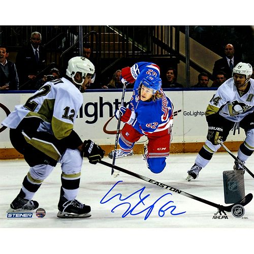 Steiner Sports New York Rangers Carl Hagelin Winning Shot Signed 8 x 10 Photo