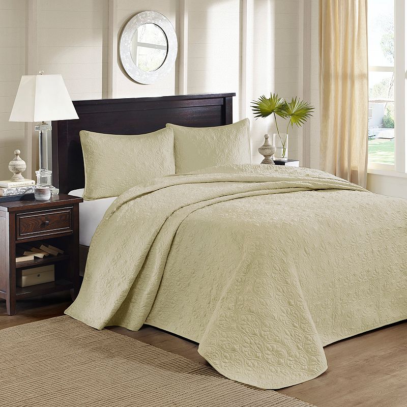 Madison Park Mansfield 3-pc. Bedspread Set, Yellow, Queen