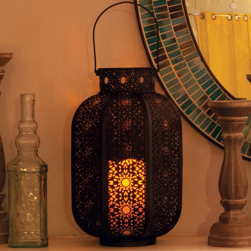Smart Living Cadiz 17" H LED Candle Outdoor Lantern - Black