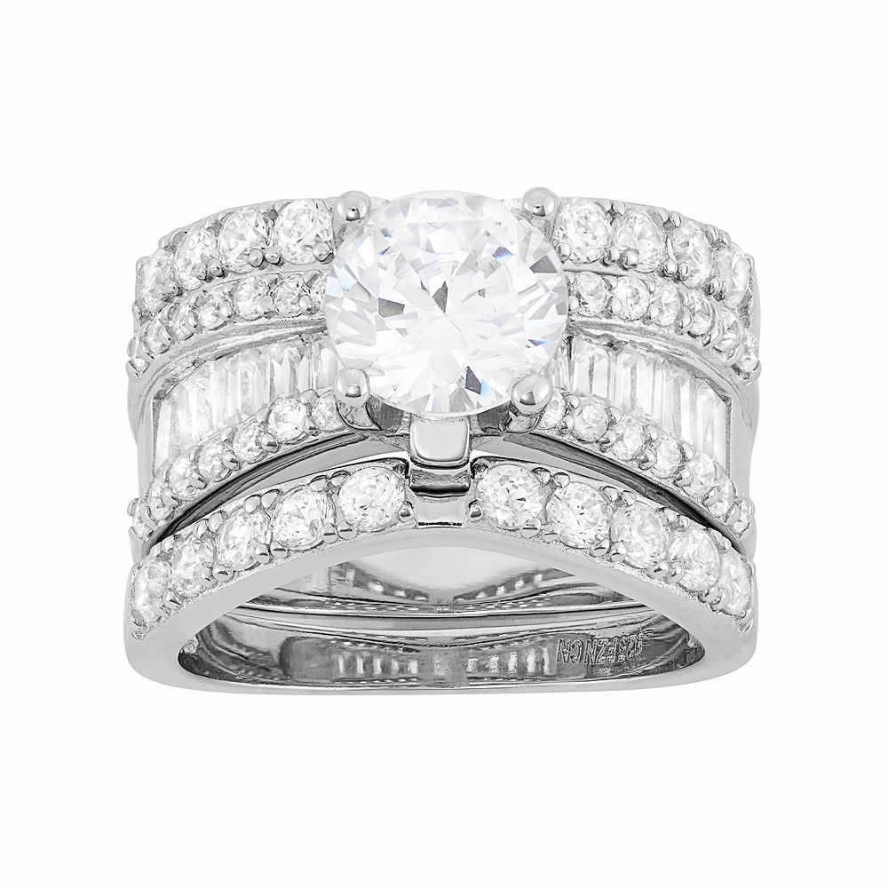 Designs by Gioelli Sterling Silver Cubic Zirconia Engagement