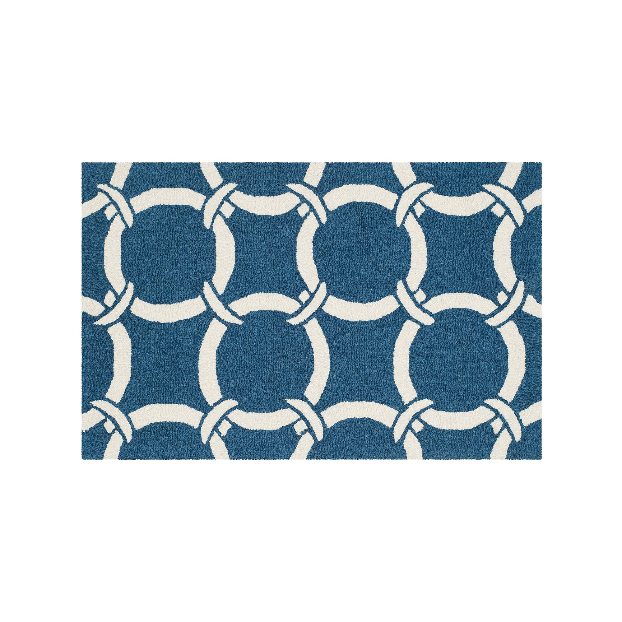 Safavieh Four Seasons Orlando Trellis Indoor Outdoor Rug, Navy Ivory