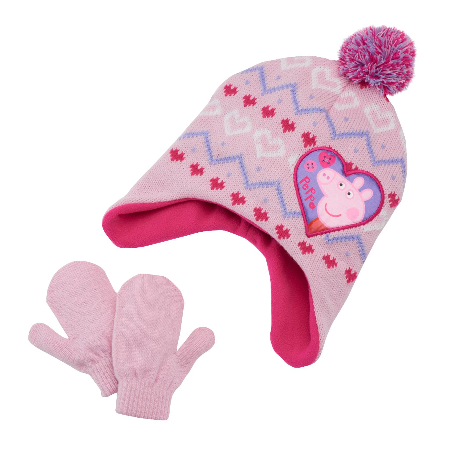 peppa pig hat and mittens