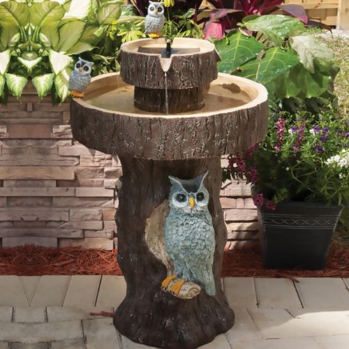 Smart Solar Owl 2-Tier On-Demand Solar Fountain